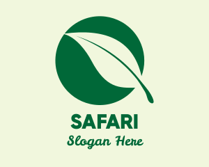 Vegan - Organic Leaf Circle logo design