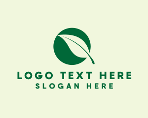 Green - Organic Leaf Circle logo design