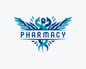 Medical Caduceus Pharmacy logo design