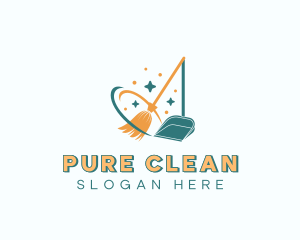 Housekeeping Broom Cleaning logo design