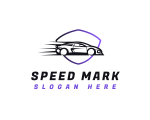 Speed Car Shield logo design