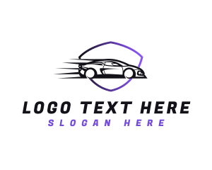 Road Trip - Speed Car Shield logo design