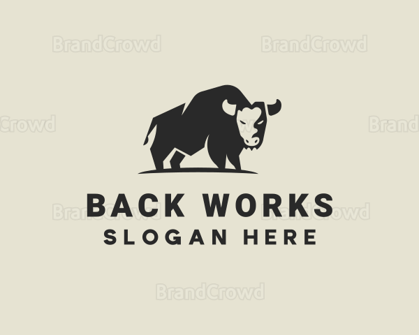 Wild Buffalo Animal Logo