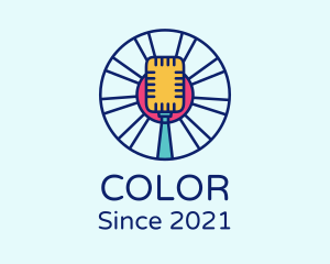 Colorful Vintage Microphone  logo design