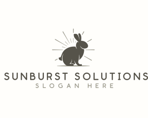 Sunburst - Bunny Rabbit Silhouette logo design