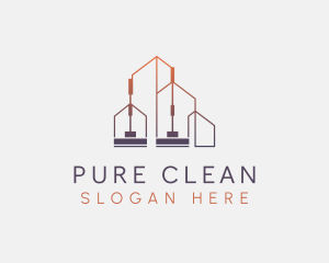 Gradient Building Sweeper logo design