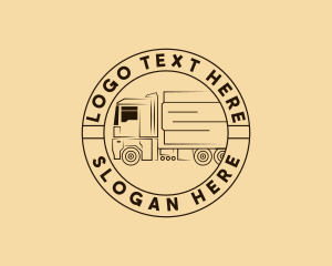 Semi Trailer - Truck Cargo Logistics logo design