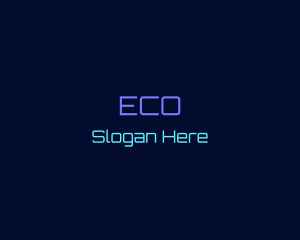 Neon Technology Font Text Logo