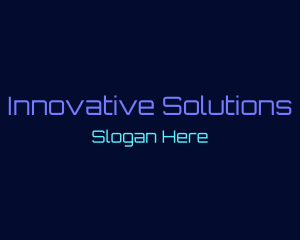 Neon Technology Font Text Logo