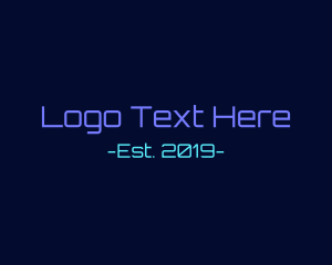 Coder - Neon Technology Font Text logo design