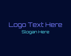 Neon Technology Font Text Logo