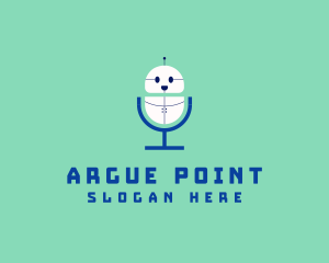 Debate - Cute Robot Microphone logo design