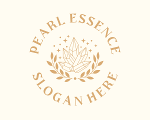 Pearl - Luxury Crystal Wreath logo design