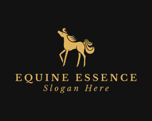 Equine - Golden Equine Horse logo design