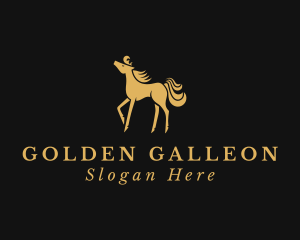 Golden Equine Horse logo design