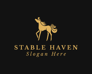 Golden Equine Horse logo design