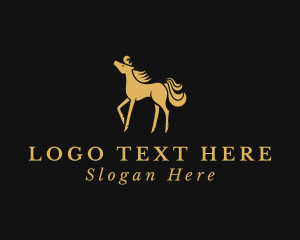 Equine - Golden Equine Horse logo design