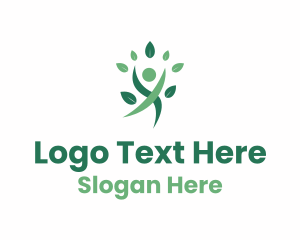 Medicine - Happy Human Leaf logo design