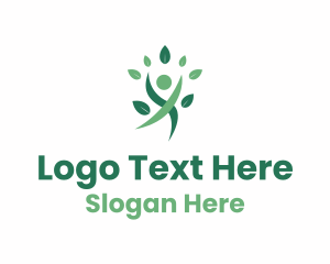 Leaf - Happy Human Leaf logo design