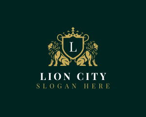 Lion Premium Crown logo design