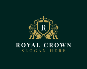 Lion Premium Crown logo design