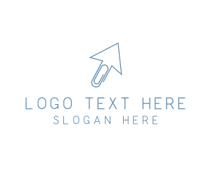 Online - Paper Clip Cursor logo design