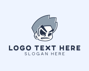 Angry - Tough Boy Character logo design