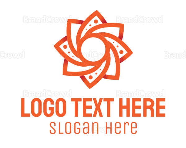 Orange Flower Blossom Logo