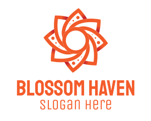 Orange Flower Blossom logo design