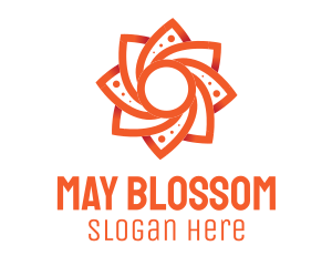 Orange Flower Blossom logo design