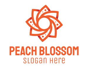 Orange Flower Blossom logo design