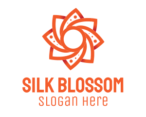 Orange Flower Blossom logo design