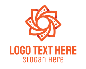 Orange Flower Blossom logo design