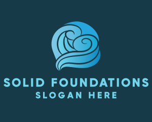 Liquid - Ocean Waves Heart logo design