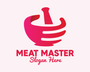 Mortar & Pestle Hand  logo design