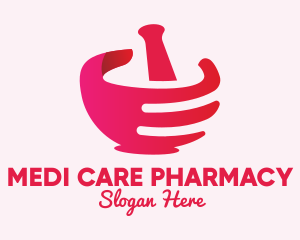 Pharmacist - Mortar & Pestle Hand logo design