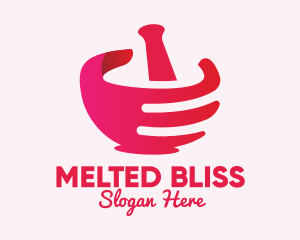 Mortar & Pestle Hand  logo design