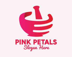 Mortar & Pestle Hand  logo design