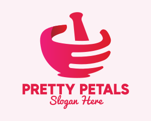 Mortar & Pestle Hand  logo design