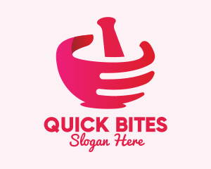 Mortar & Pestle Hand  logo design