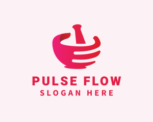 Mortar & Pestle Hand  logo design