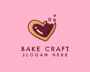 Sugar Cookie Heart Baking logo design