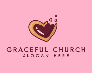 Handdrawn - Sugar Cookie Heart Baking logo design