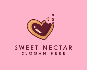 Sugar Cookie Heart Baking logo design