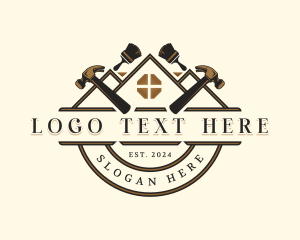 Residential - Paintbrush Hammer Repair logo design