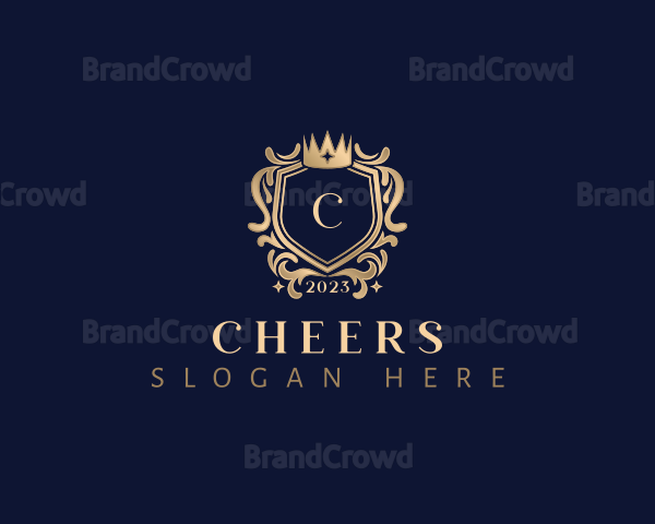 Floral Crown Shield Logo