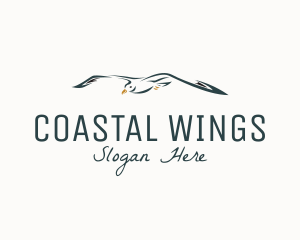 Flying Bird Seagull logo design