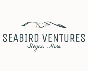 Seabird - Flying Bird Seagull logo design