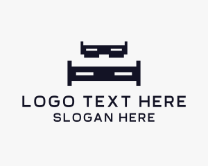 Negative Space - Bed Furnishing Furniture logo design