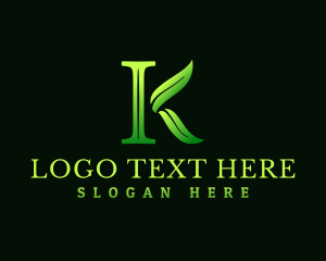 Firm - Leaf Agriculture Letter K logo design